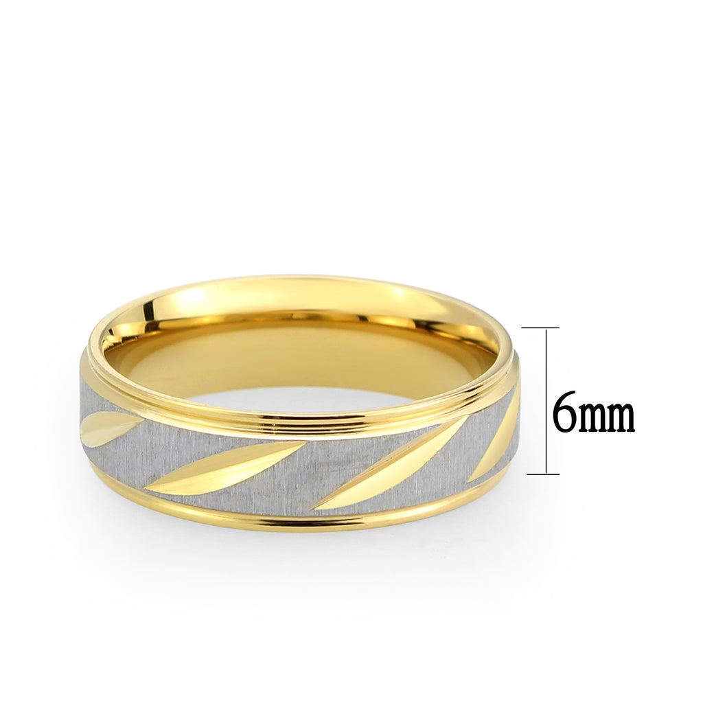 TK3919 - Two Tone IP Gold (Ion Plating) Stainless Steel Ring with NoStone in No Stone-1