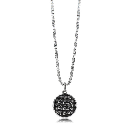 TK3924 - High polished (no plating) Stainless Steel Chain Pendant with NoStone in No Stone-1