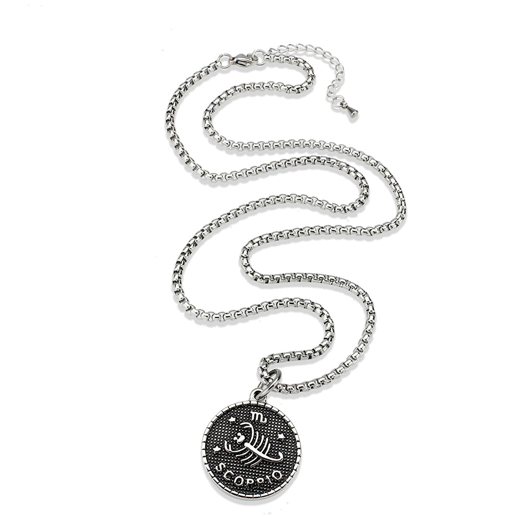 TK3926 - High polished (no plating) Stainless Steel Chain Pendant with NoStone in No Stone-3