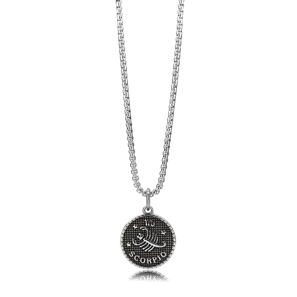 TK3926 - High polished (no plating) Stainless Steel Chain Pendant with NoStone in No Stone-1