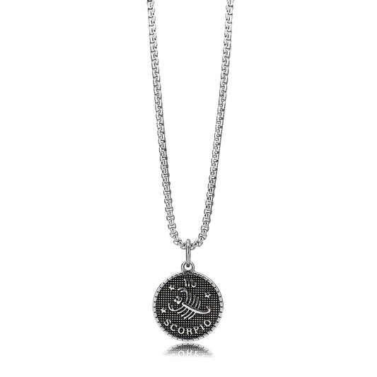 TK3926 - High polished (no plating) Stainless Steel Chain Pendant with NoStone in No Stone-1