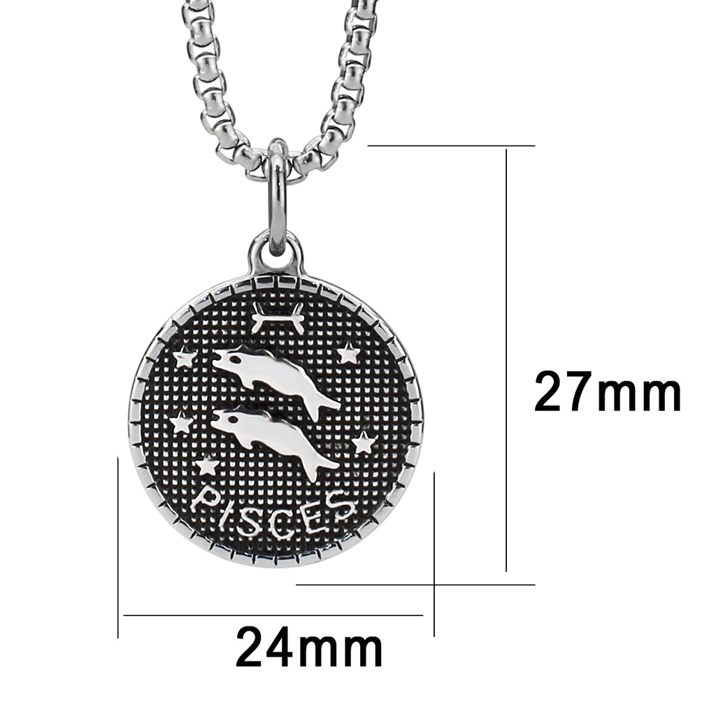 TK3932 - High polished (no plating) Stainless Steel Chain Pendant with NoStone in No Stone-0
