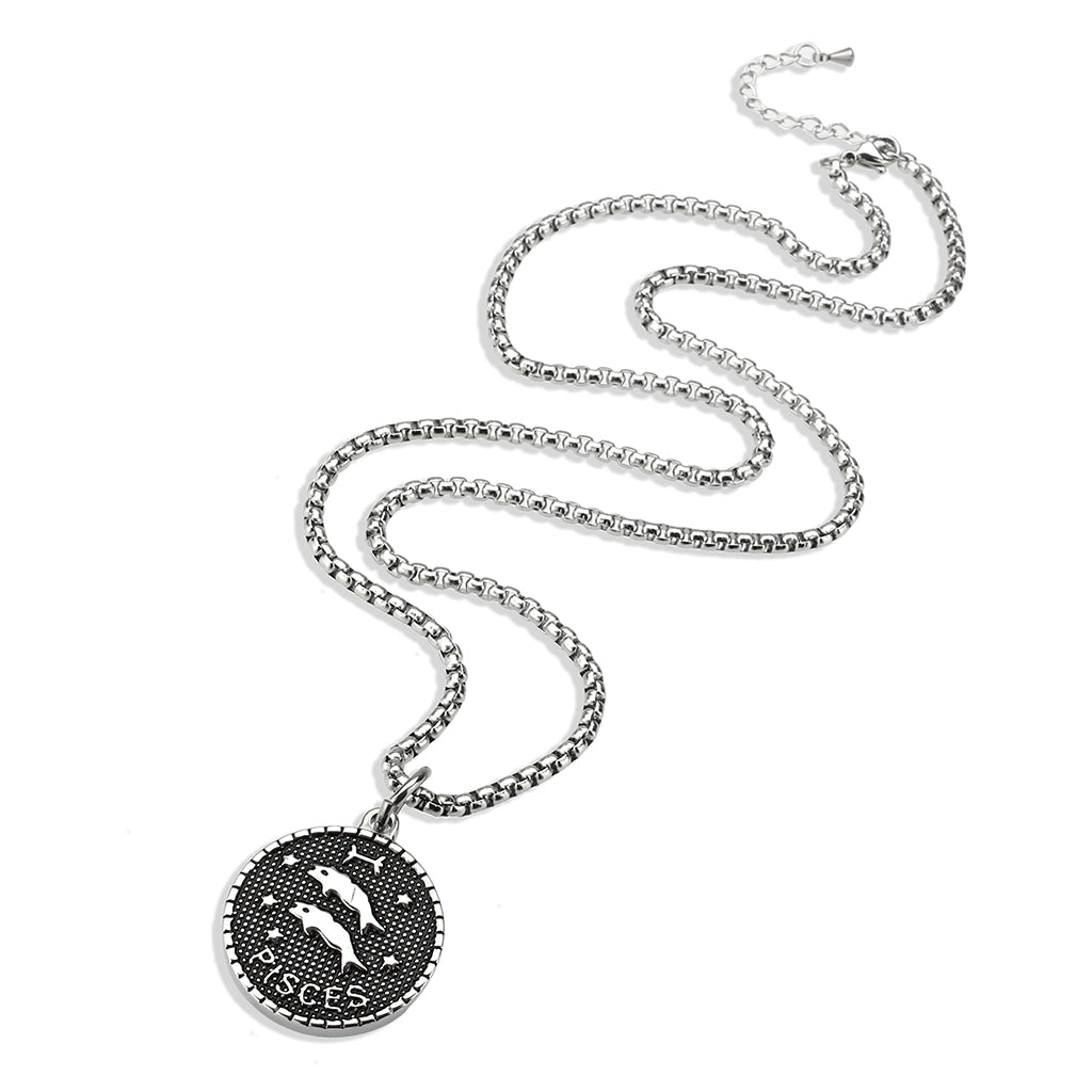 TK3932 - High polished (no plating) Stainless Steel Chain Pendant with NoStone in No Stone-3