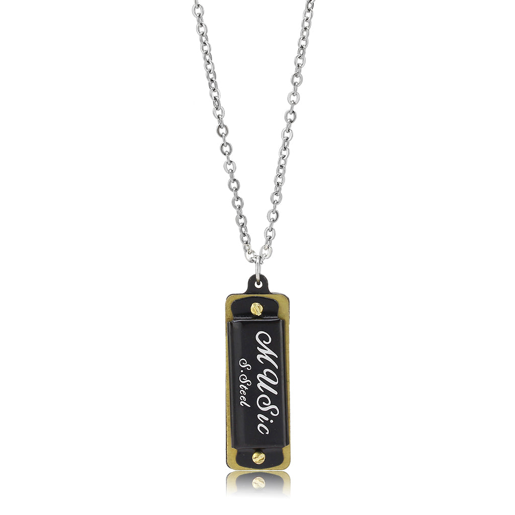 TK3936 - Two Tone IP Gold (Ion Plating) Stainless Steel Chain Pendant with NoStone in No Stone-3