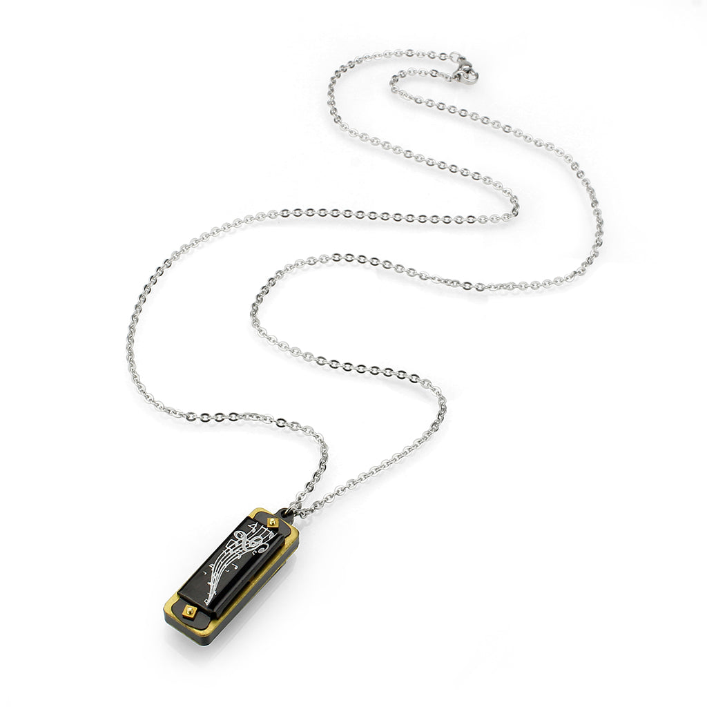 TK3936 - Two Tone IP Gold (Ion Plating) Stainless Steel Chain Pendant with NoStone in No Stone-2