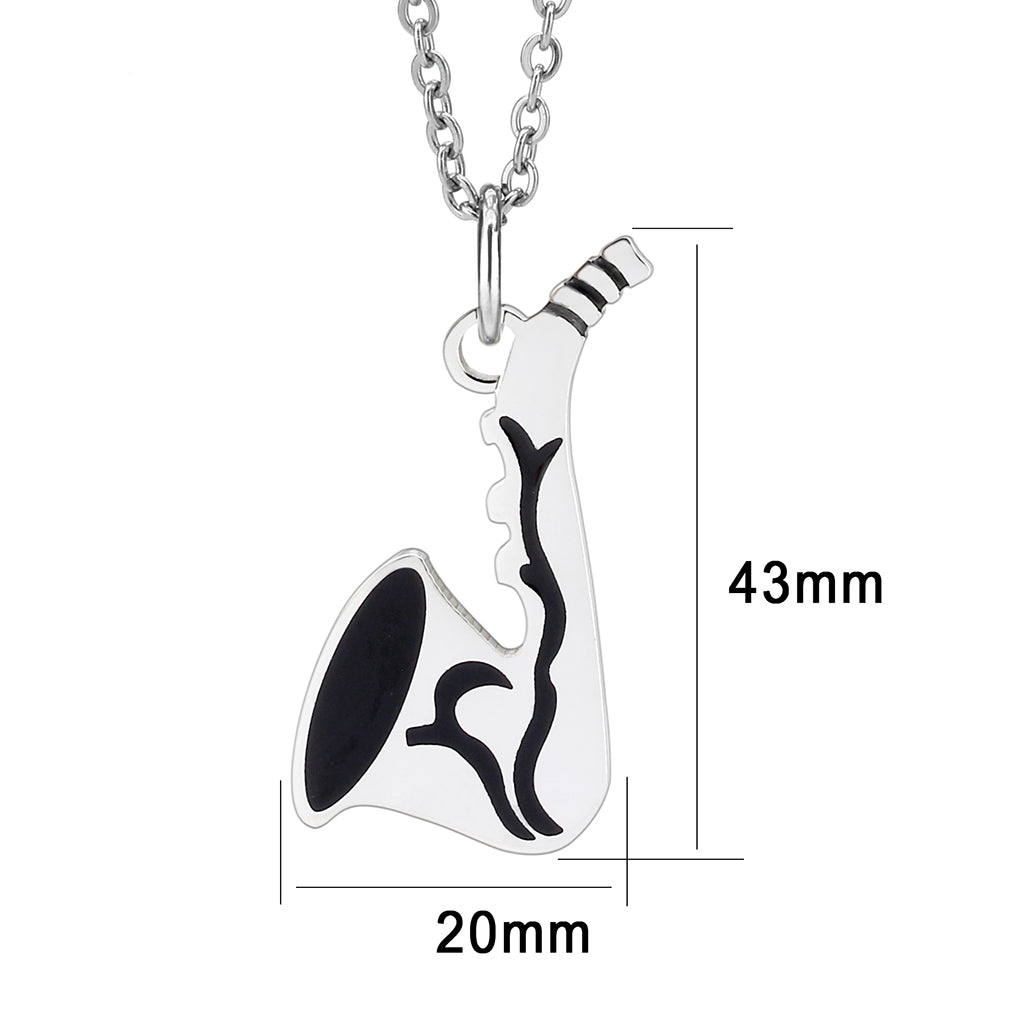TK3938 - High polished (no plating) Stainless Steel Chain Pendant with NoStone in No Stone-0