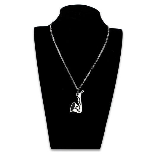 TK3938 - High polished (no plating) Stainless Steel Chain Pendant with NoStone in No Stone-1