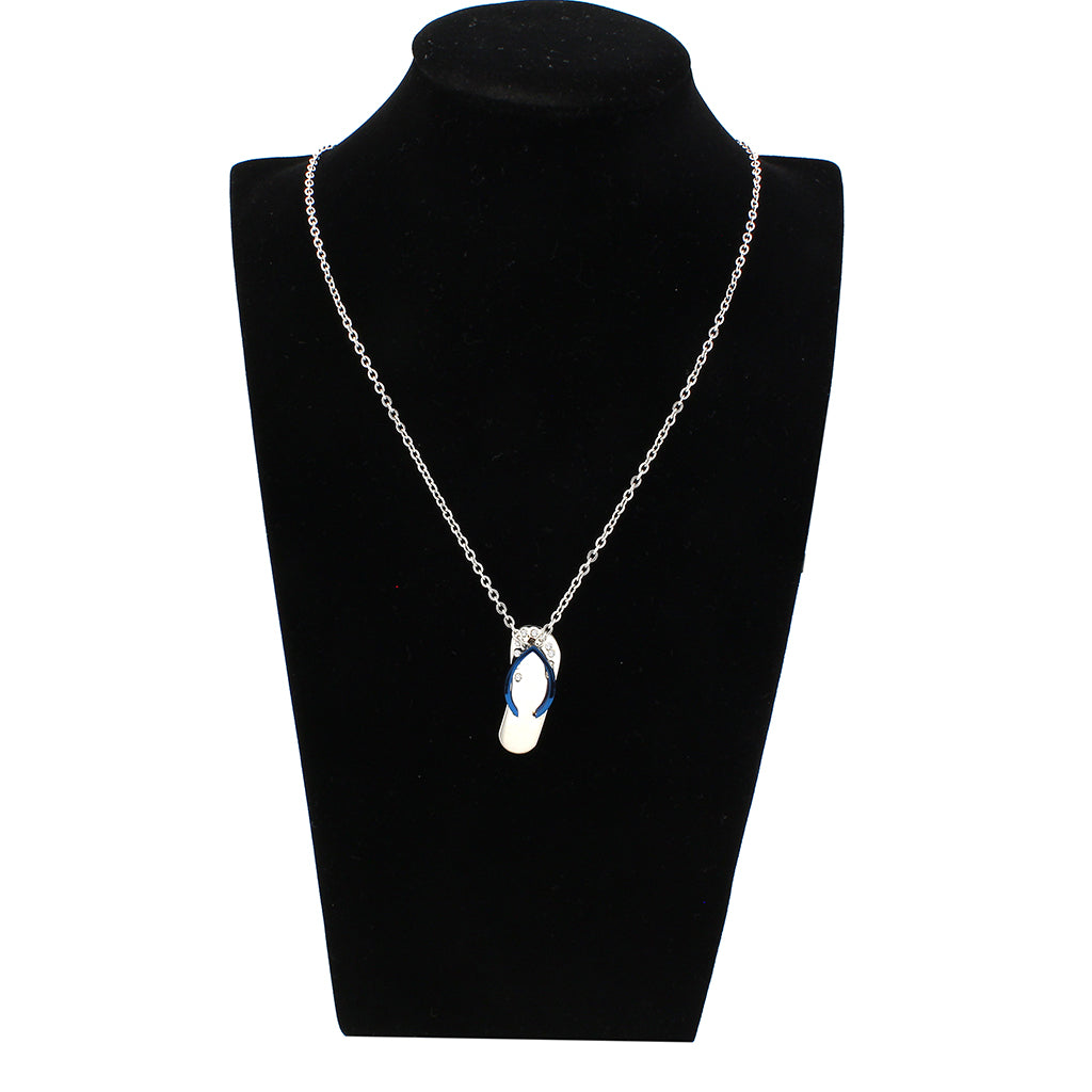 TK3940 - High polished (no plating) Stainless Steel Chain Pendant with Top Grade Crystal in Clear-1