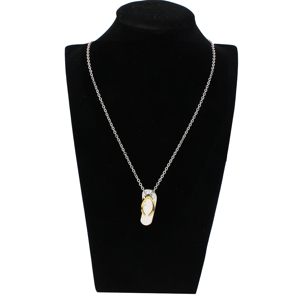 TK3941 - Two Tone IP Gold (Ion Plating) Stainless Steel Chain Pendant with Top Grade Crystal in Clear-1