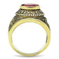 TK414703G - IP Gold(Ion Plating) Stainless Steel Ring with Synthetic Synthetic Glass in Siam-4