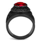 TK414703J - IP Black(Ion Plating) Stainless Steel Ring with Synthetic Synthetic Glass in Siam-3