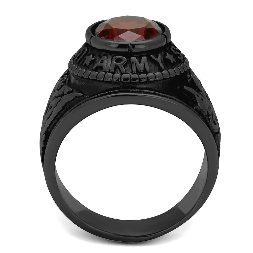 TK414706J - IP Black(Ion Plating) Stainless Steel Ring with Synthetic Synthetic Glass in Siam-2