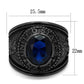 TK414707J - IP Black(Ion Plating) Stainless Steel Ring with Synthetic Synthetic Glass in Sapphire-1