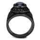 TK414707J - IP Black(Ion Plating) Stainless Steel Ring with Synthetic Synthetic Glass in Sapphire-2