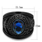 TK414708J - IP Black(Ion Plating) Stainless Steel Ring with Synthetic Synthetic Glass in Sapphire-1