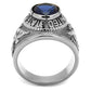 TK414708 - High polished (no plating) Stainless Steel Ring with Synthetic Synthetic Glass in Sapphire-3