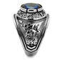 TK414708 - High polished (no plating) Stainless Steel Ring with Synthetic Synthetic Glass in Sapphire-4