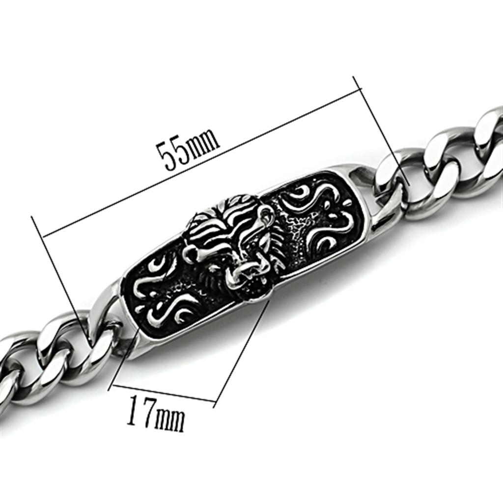 TK436 - High polished (no plating) Stainless Steel Bracelet with No Stone-2