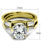 TK44701 - IP Gold(Ion Plating) Stainless Steel Ring with AAA Grade CZ  in Clear-1