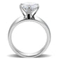 TK52004 - High polished (no plating) Stainless Steel Ring with AAA Grade CZ  in Clear-2
