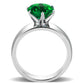 TK52005 - High polished (no plating) Stainless Steel Ring with Synthetic Synthetic Glass in Emerald-2