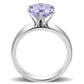 TK52006 - High polished (no plating) Stainless Steel Ring with AAA Grade CZ  in Light Amethyst-2