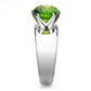 TK52008 - High polished (no plating) Stainless Steel Ring with Synthetic Synthetic Glass in Peridot-3