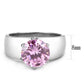 TK52010 - High polished (no plating) Stainless Steel Ring with AAA Grade CZ  in Rose-1