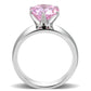 TK52010 - High polished (no plating) Stainless Steel Ring with AAA Grade CZ  in Rose-2
