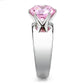 TK52010 - High polished (no plating) Stainless Steel Ring with AAA Grade CZ  in Rose-3