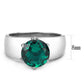 TK52012 - High polished (no plating) Stainless Steel Ring with Synthetic Synthetic Glass in Blue Zircon-1