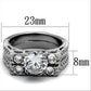 TK5X019 - High polished (no plating) Stainless Steel Ring with AAA Grade CZ  in Clear-1