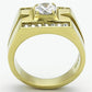 TK777 - IP Gold(Ion Plating) Stainless Steel Ring with AAA Grade CZ  in Clear-2