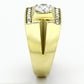 TK777 - IP Gold(Ion Plating) Stainless Steel Ring with AAA Grade CZ  in Clear-3