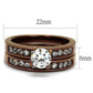 TK8X003LC - IP Coffee light Stainless Steel Ring with AAA Grade CZ  in Clear-1