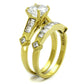 TK8X040 - IP Gold(Ion Plating) Stainless Steel Ring with AAA Grade CZ  in Clear-3