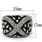 TK921 - High polished (no plating) Stainless Steel Ring with Top Grade Crystal  in Black Diamond-1