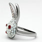 TK931 - High polished (no plating) Stainless Steel Ring with Top Grade Crystal  in Multi Color-3