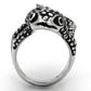 TK933 - High polished (no plating) Stainless Steel Ring with Top Grade Crystal  in Jet-2