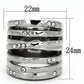 TK937 - High polished (no plating) Stainless Steel Ring with Top Grade Crystal  in Clear-1