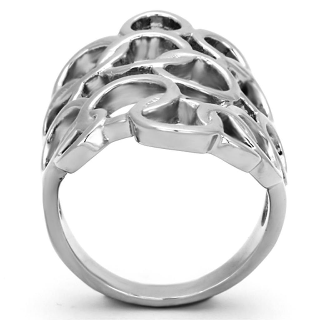 TK939 - High polished (no plating) Stainless Steel Ring with No Stone-2