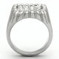 TK940 - High polished (no plating) Stainless Steel Ring with Top Grade Crystal  in Clear-2