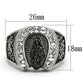 TK942 - High polished (no plating) Stainless Steel Ring with Top Grade Crystal  in Clear-1