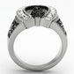 TK942 - High polished (no plating) Stainless Steel Ring with Top Grade Crystal  in Clear-2
