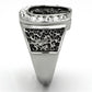 TK942 - High polished (no plating) Stainless Steel Ring with Top Grade Crystal  in Clear-3