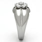 TK944 - High polished (no plating) Stainless Steel Ring with AAA Grade CZ  in Clear-3
