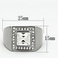 TK945 - High polished (no plating) Stainless Steel Ring with Top Grade Crystal  in Clear-1