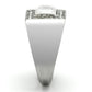 TK945 - High polished (no plating) Stainless Steel Ring with Top Grade Crystal  in Clear-3
