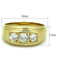 TK946G - IP Gold(Ion Plating) Stainless Steel Ring with AAA Grade CZ  in Clear-1