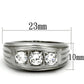 TK946 - High polished (no plating) Stainless Steel Ring with AAA Grade CZ  in Clear-1